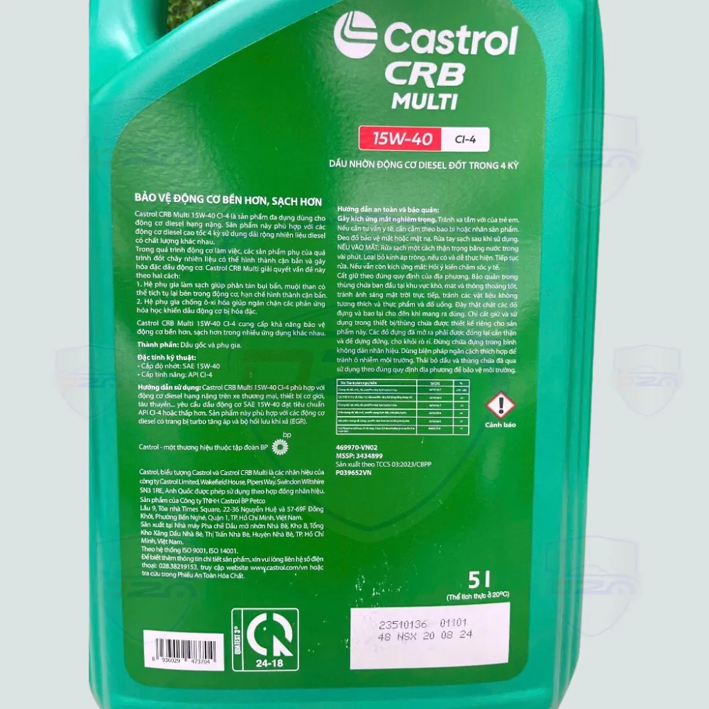 Dầu Động Cơ Diesel Castrol CRB MULTI 15W-40 CI-4 | 5 Lít – Bảo Vệ Vượt Trội