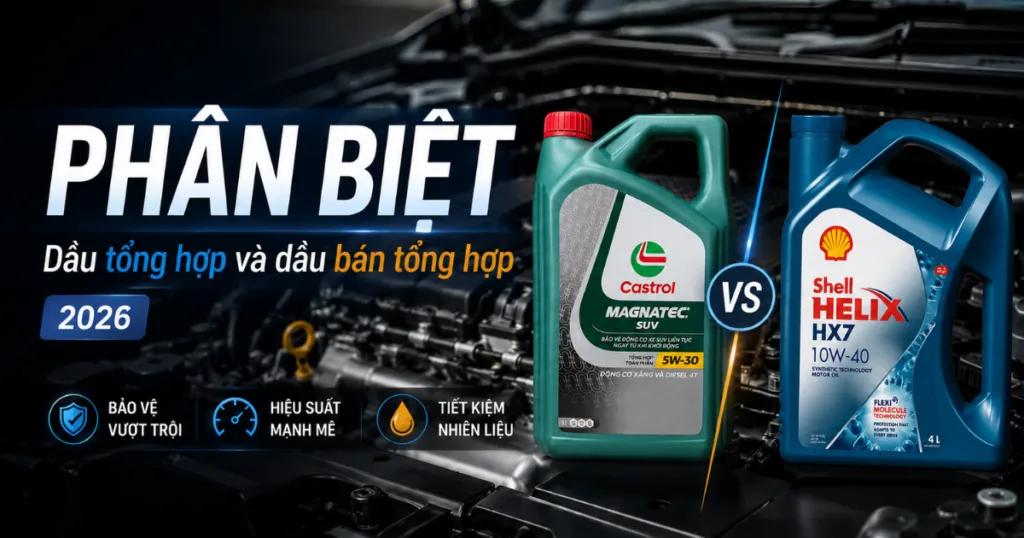 Phân biệt dầu tổng hợp và bán tổng hợp - Phụ Tùng Đức Duy