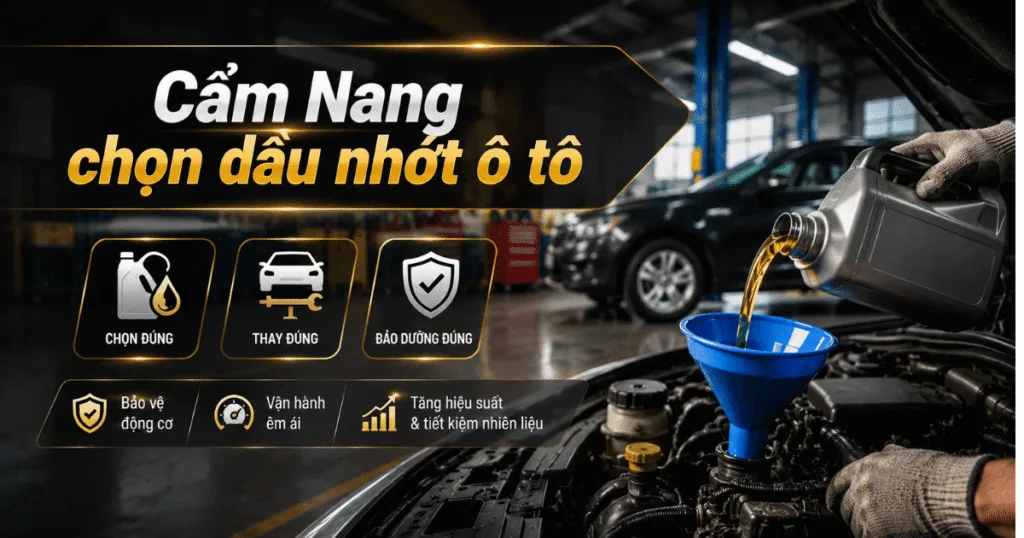 Hướng dẫn toàn diện về dầu nhớt ô tô: cách chọn, thời điểm thay và bảo dưỡng động cơ đúng chuẩn.