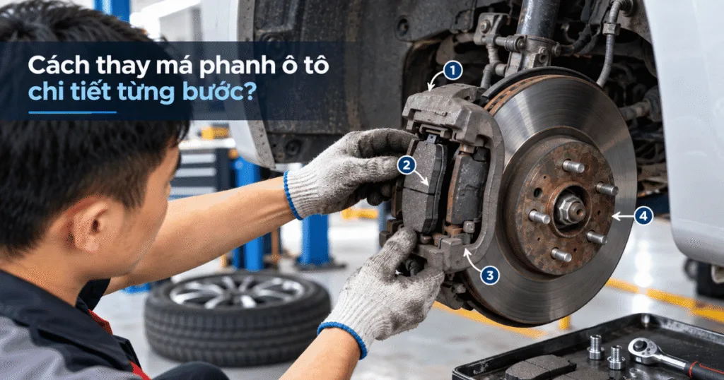 Cách thay má phanh ô tô chi tiết từng bước
