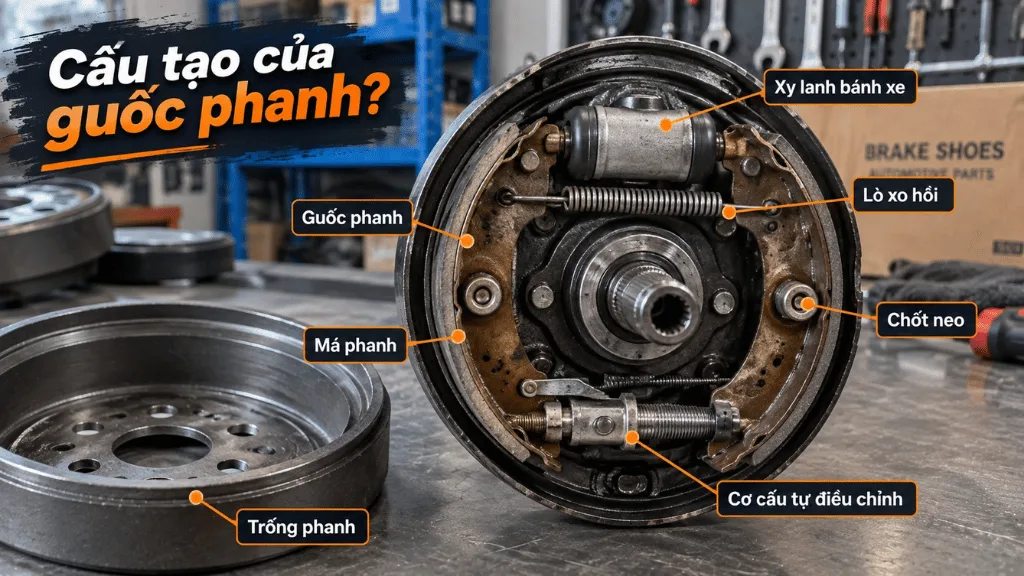 Cấu tạo của guốc phanh?
