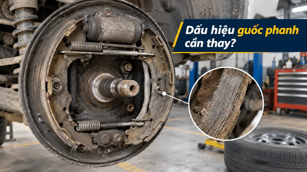 Dấu hiệu guốc phanh cần thay?