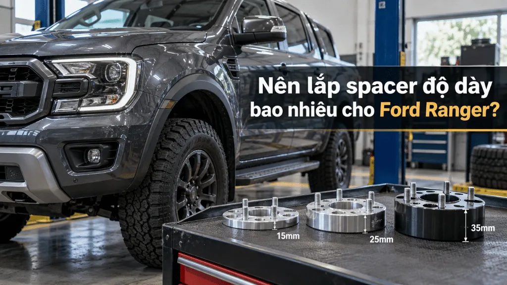 Nên lắp spacer độ dày bao nhiêu cho Ford Ranger?