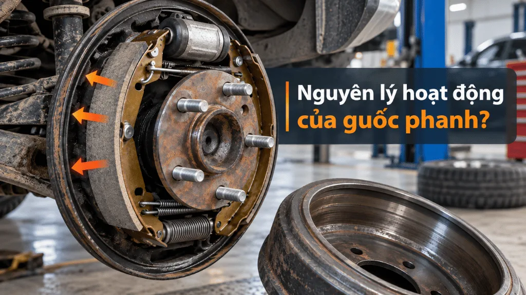 Nguyên lý hoạt động của guốc phanh?