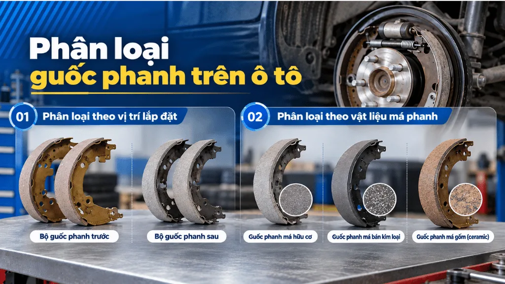 Phân loại guốc phanh trên ô tô