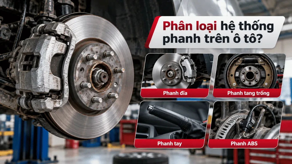 Phân loại hệ thống phanh trên ô tô?