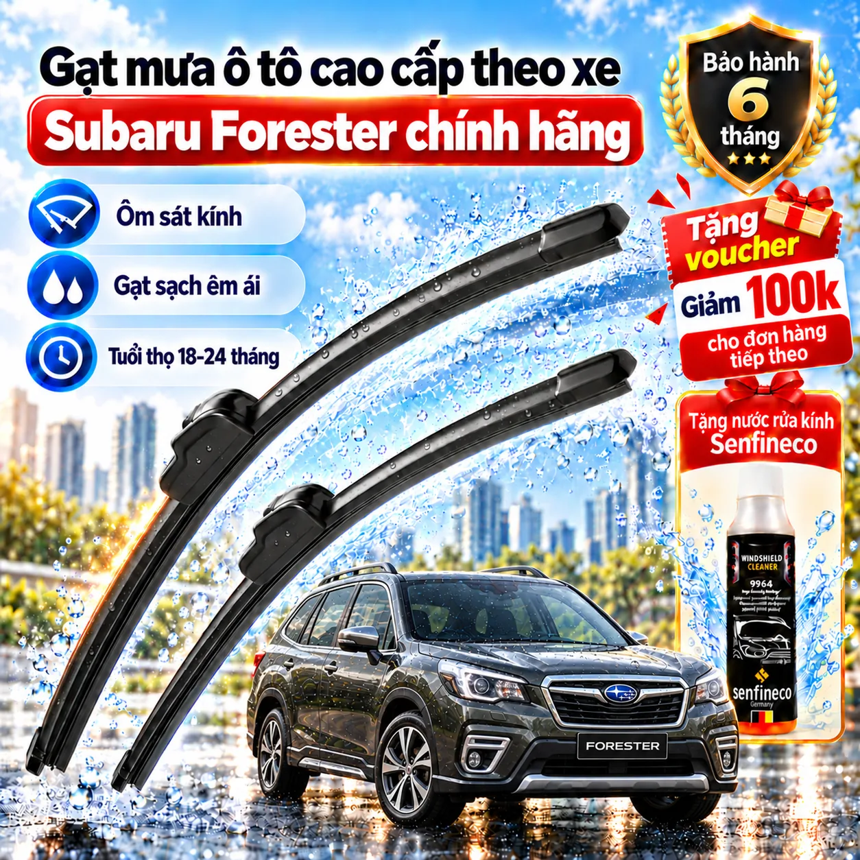 Gạt mưa ô tô cao cấp theo xe Subaru Forester chính hãng.