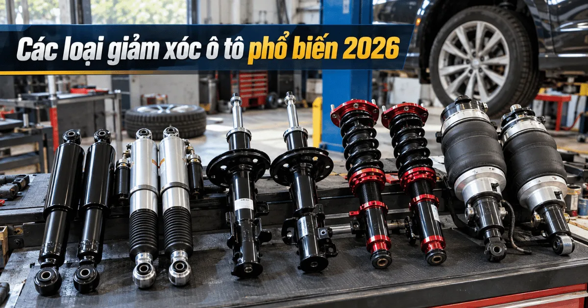Các loại giảm xóc ô tô phổ biến 2026