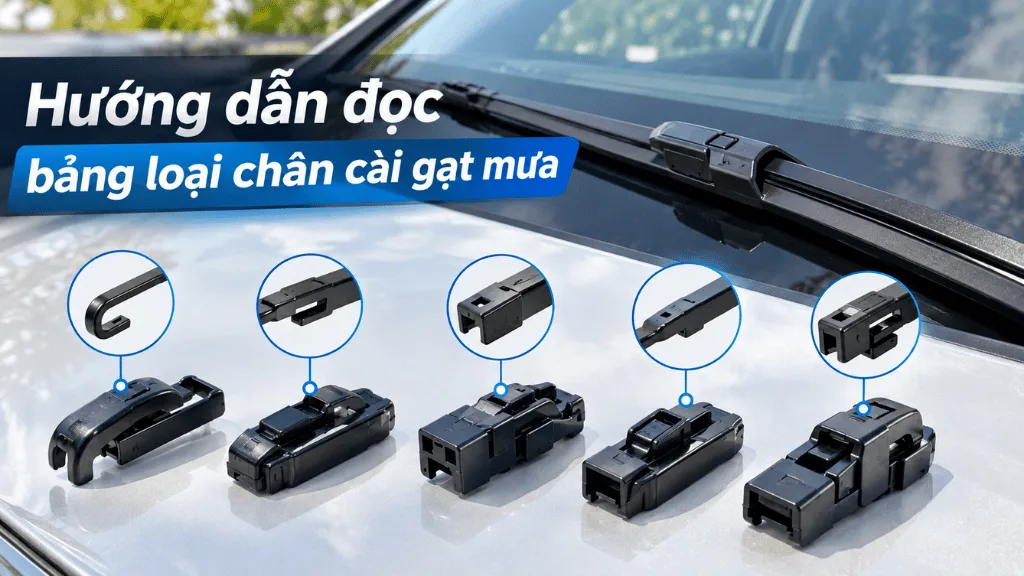 Hướng dẫn đọc bảng loại chân cài gạt mưa